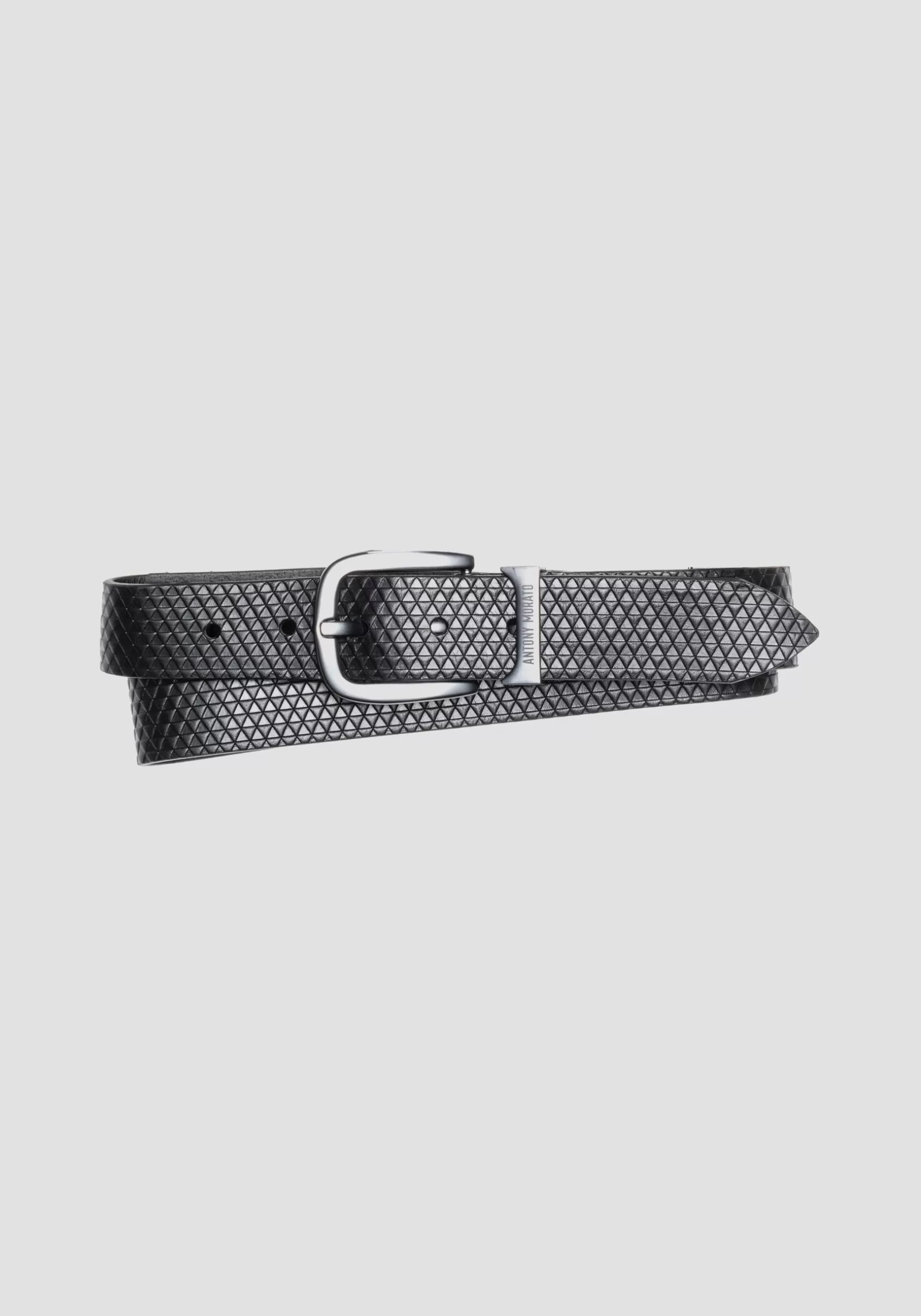 Homme Antony Morato Ceintures>Ceinture 100 % Cuir Avec Motif Geometrique