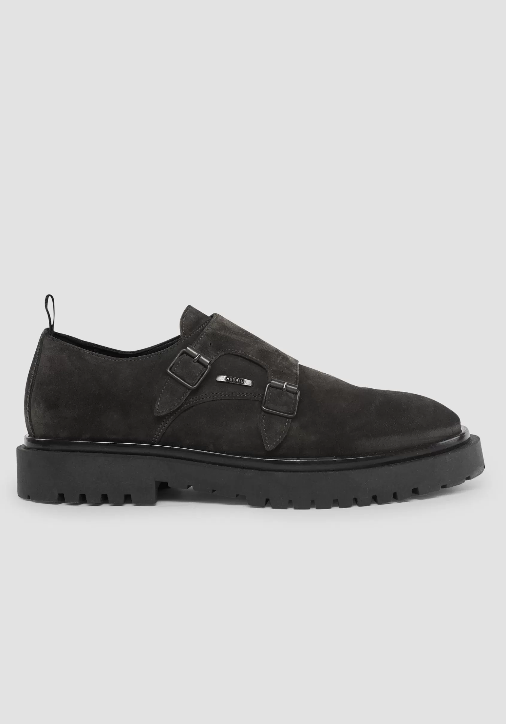 Homme Antony Morato Chaussures Formelles>Chaussures Monk Strap Barren En Cuir Suede