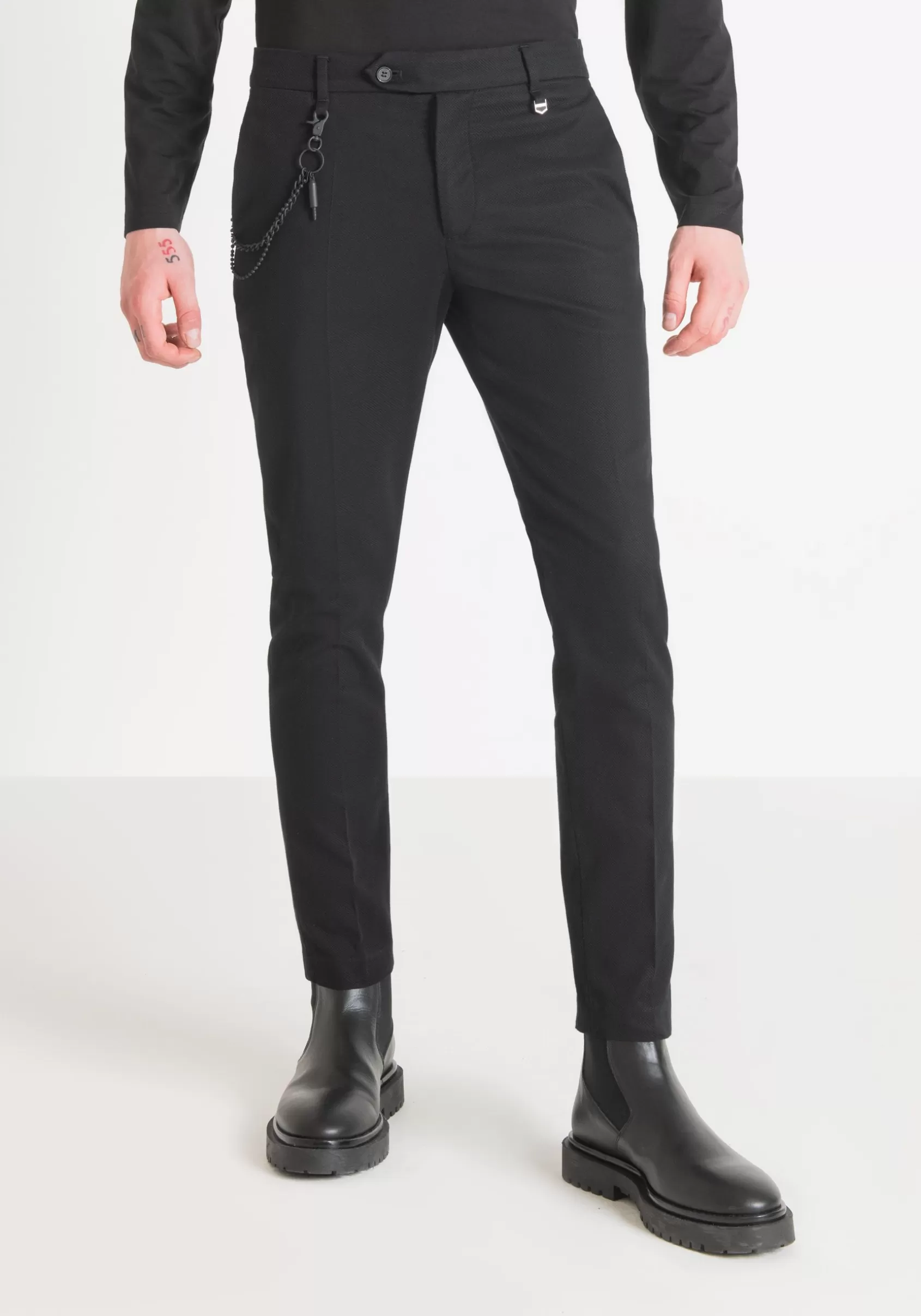 Homme Antony Morato Pantalons>Pantalon Carrot Fit Jagger En Coton Elastique Armure