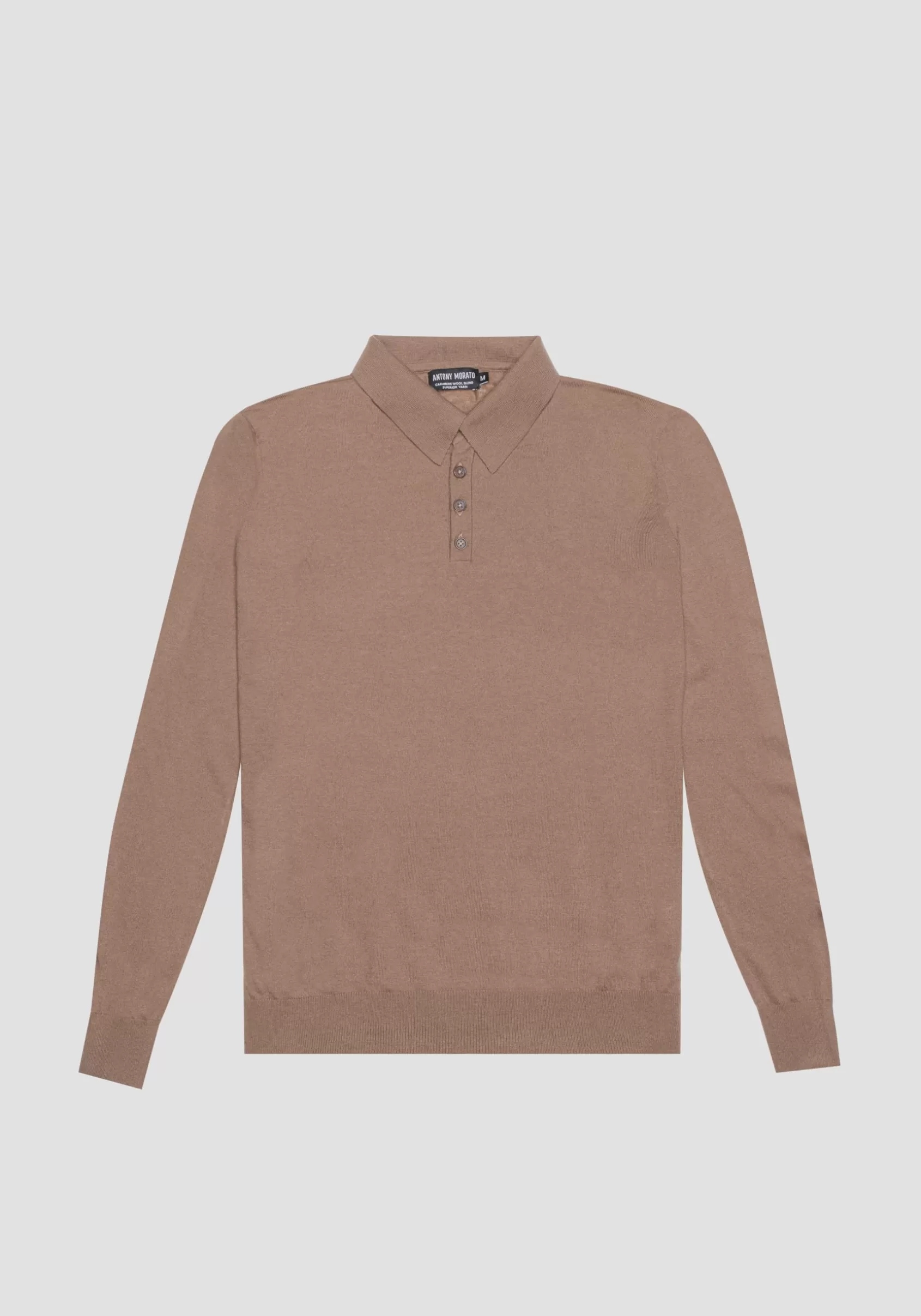 Homme Antony Morato Pulls>Polo Regular Fit En Tissu De Laine Melangee Doux