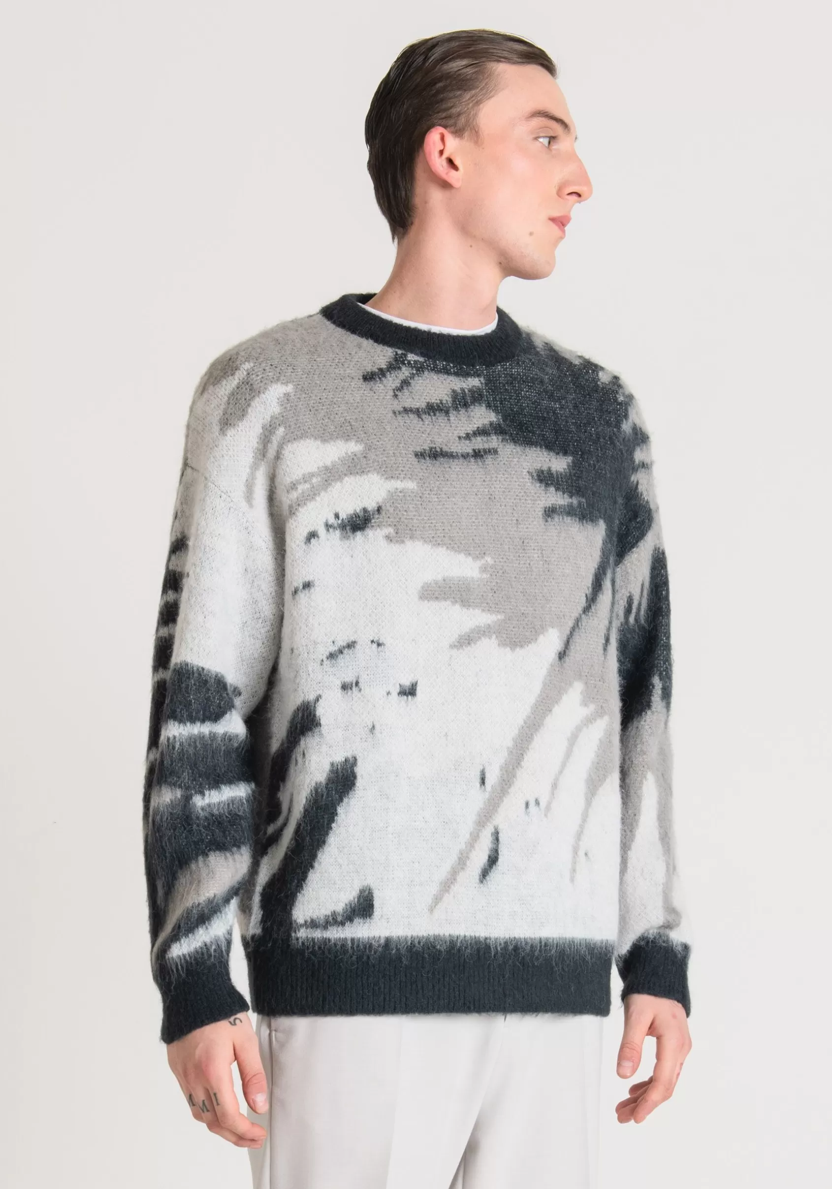 Homme Antony Morato Pulls>Pull Oversize Avec Motif Jacquard All Over