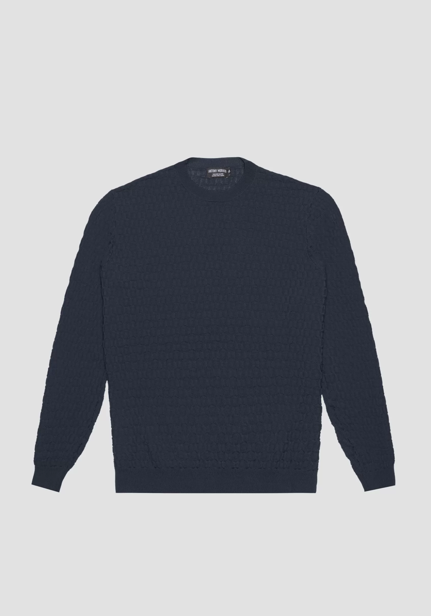 Homme Antony Morato Sweat-Shirts>Pull Regular Fit En Fil Avec Motif Jacquard 3D