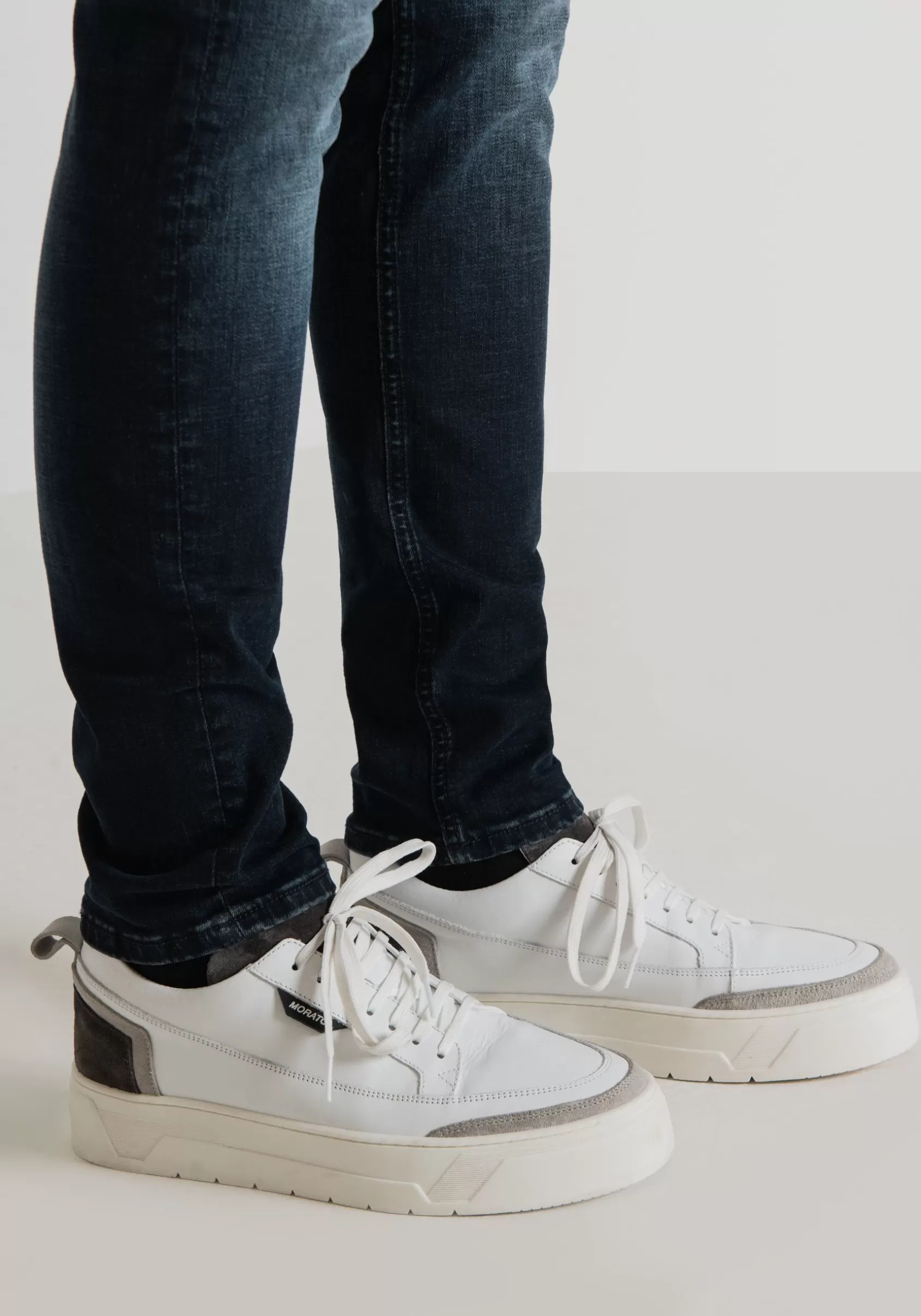 Homme Antony Morato Baskets>Sneakers Basses Flint En Cuir Avec Details En Daim