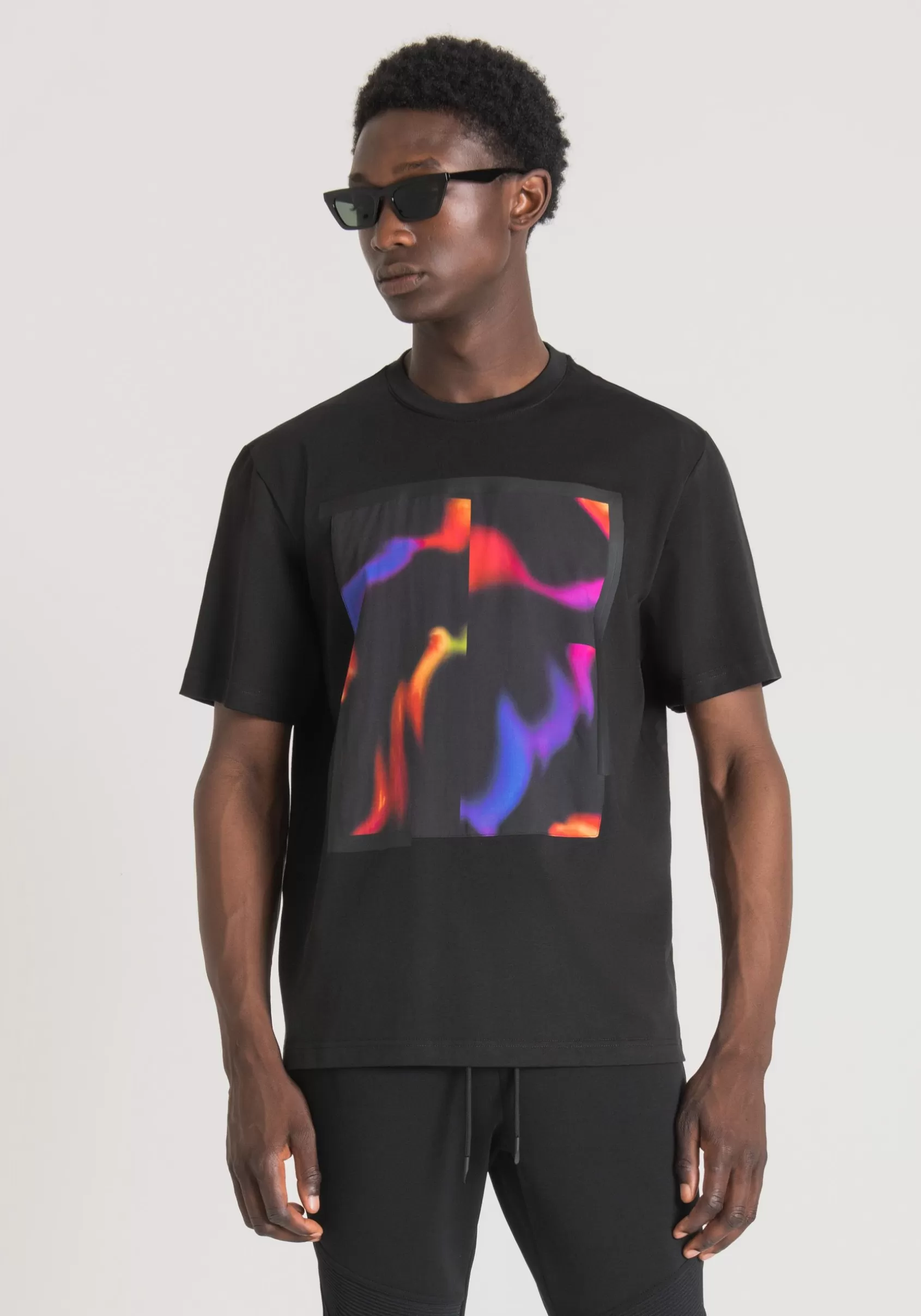 Homme Antony Morato T-Shirts Et Polos>T-Shirt Over Fit En Coton Avec Imprime Psychedelique