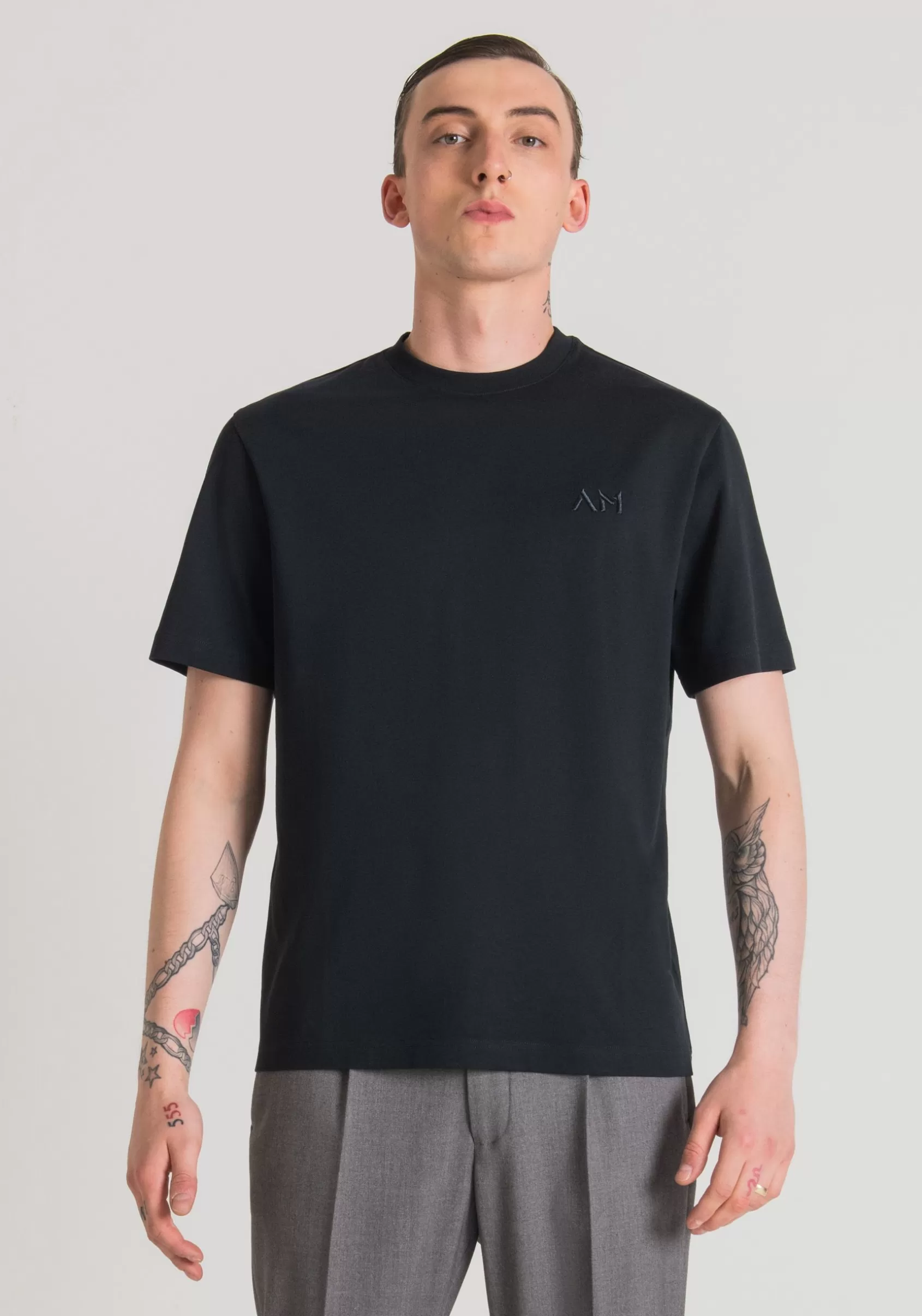 Homme Antony Morato T-Shirts Et Polos>T-Shirt Over Fit En Pur Coton Avec Logo Brode